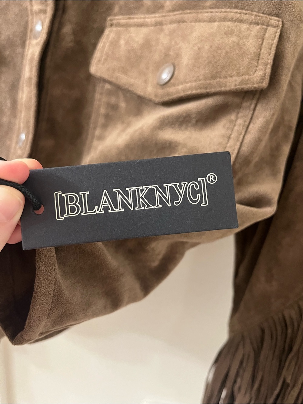 Blank NYC Brown Fringe Suede Cropped Jacket - Picture 4 of 5